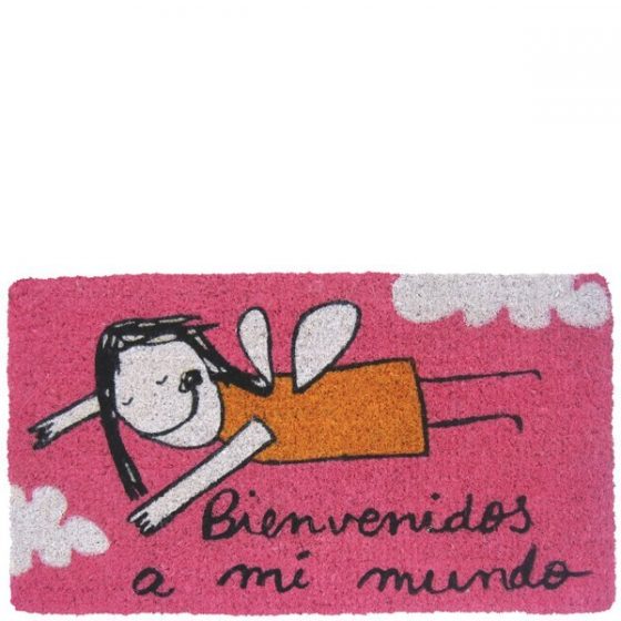 Felpudo Bienvenido rosa