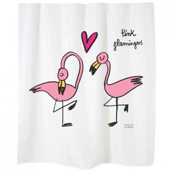 cortina de baño Pink Flamingo