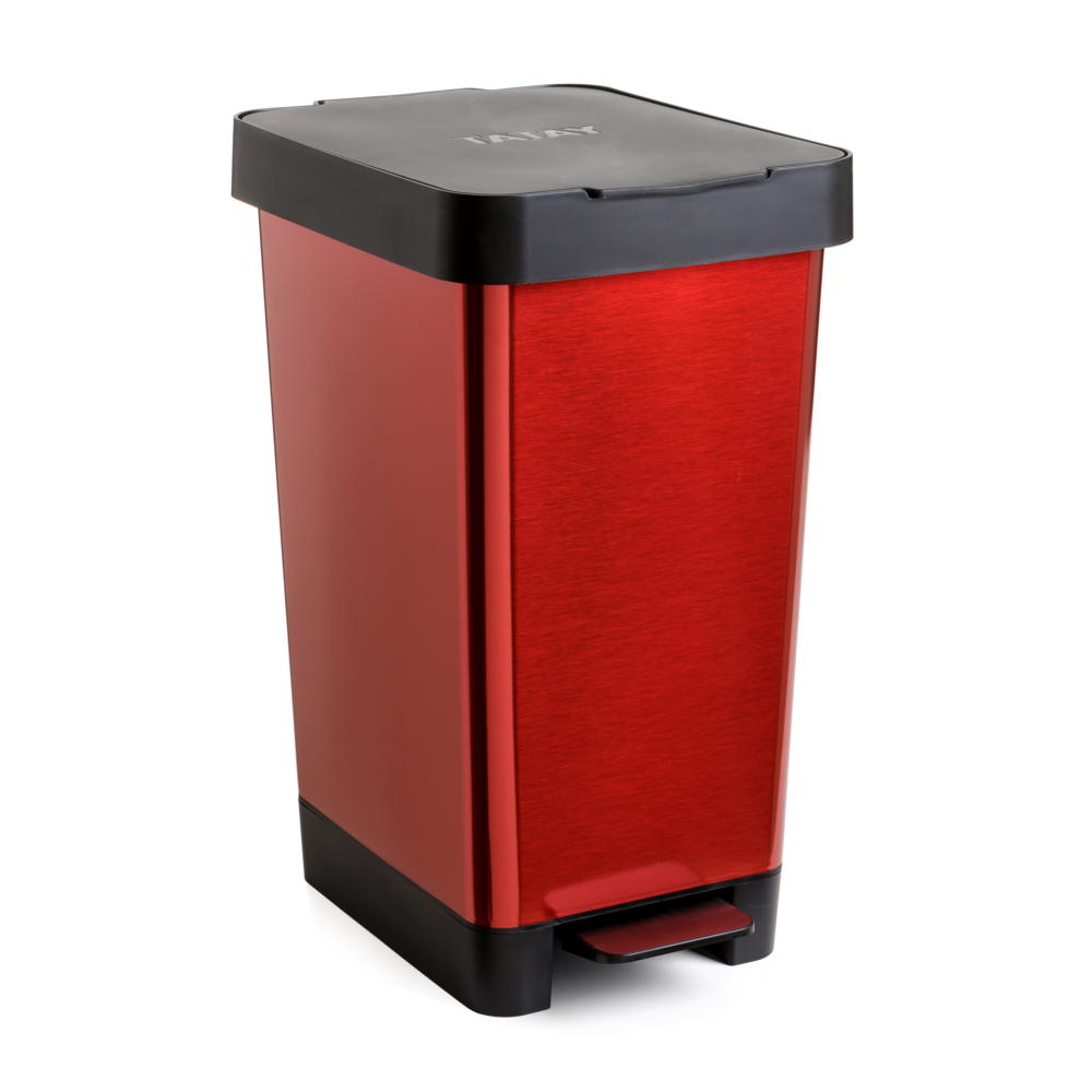 Cubo de reciclaje color rojo fabricado en plástico con 2 compartimientos  Tontarelli Diempi